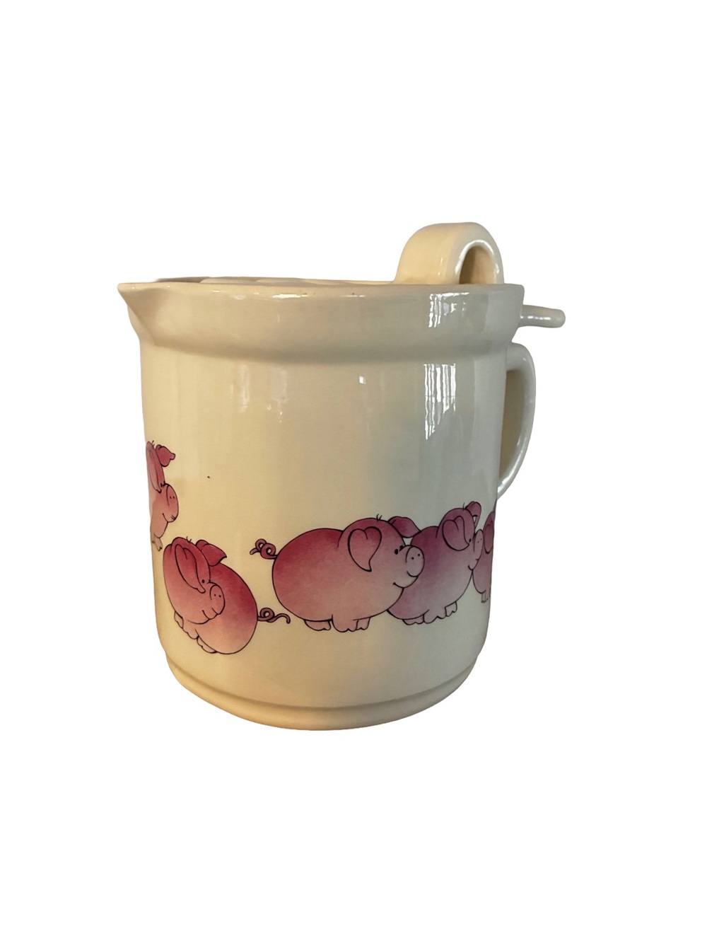 Vintage Farmhouse Cottagecore Pig Grease Crock Japan